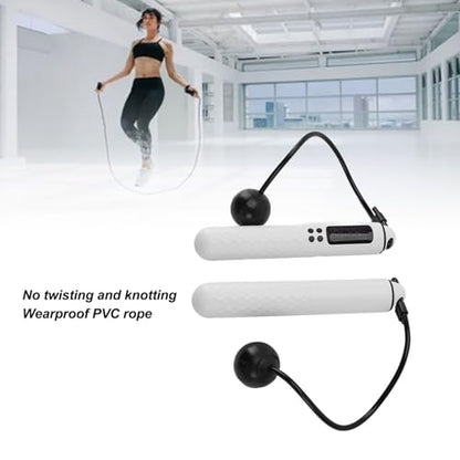 Jump Rope with Counter, Weighted Cordless Skipping Rope for Fitness, Rechargeable Ropeless Jump Rope with Digital Display for Men Women Kids Home Gym Cardio Training