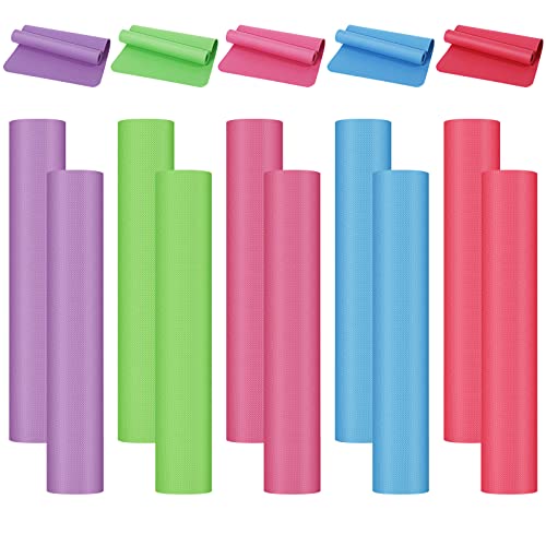 10 Pack Yoga Mats Bulk, 68'' x 24'' x 4mm Thick Yoga Mats for Kids and Adult Gym Mats Bundle Latex Free Exercise Mats with Non Slip Texture for Outdoor Yoga, Pilates or Workout (Multicolor)