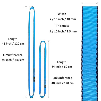 18MM Nylon Climbing Slings Runners 23 kN Strong Webbing Straps for Rock Climbing, Rappelling, Swing, Yoga Hammock etc - color: 3PCS Blue, size: 24inch/60cm