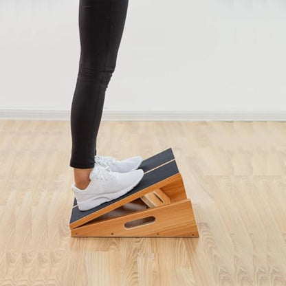 StrongTek Wooden Slant Board, Adjustable Incline, Side Handles, Non-Slip - style: full-coverage