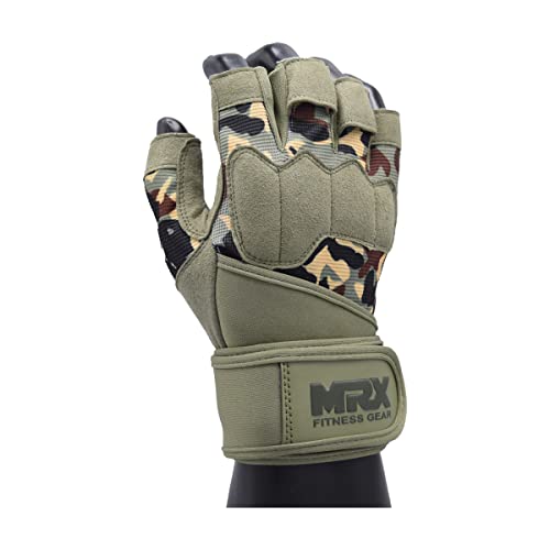 MRX Weightlifting Gloves for Men Workout Gloves Mens Wrist Support Lifting Gloves Male Gym Gloves | Workout Gym Accessories for Men Weight Lifting Fingerless Gym Exercise for Powerlifting
