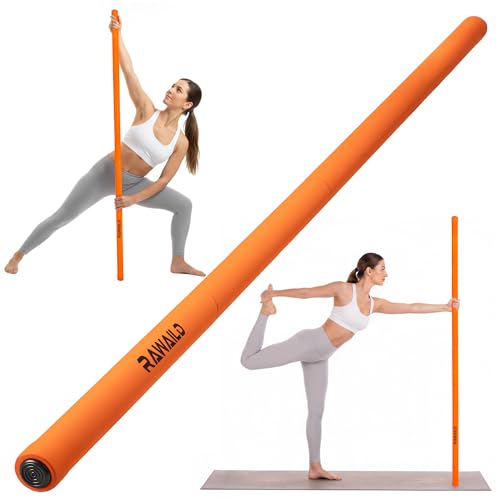 Yoga Stick, Upgraded 5ft Sturdy Steel Mobility Stick with Dumbbell Converter, Adjustable Gear for Stretching, Posture Correction, Weightlifting, Bench Presses, Squats & Home Strength Training