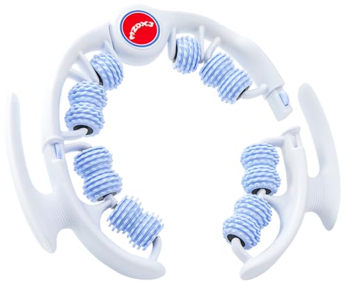 Cellulite Massage Tool, Anti-Cellulite Roller- Lymphatic Drainage Massager - Muscle Roller, Deep Fascia Massage, Dimpled Skin Removal, Legs/Thighs/Buttocks, Smooth Skin (14 Wheel - Blue) - color: 14 Wheel -White Blue