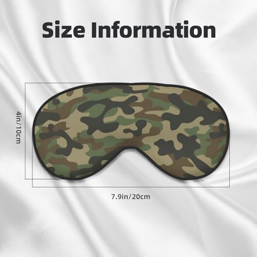 Green Camouflage Sleep Mask Eye Mask with Adjustable Strap Eye Sleep Shade Cover Blocks Light for Women Men Airplane Travel Nap - color: Green Camouflage