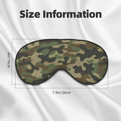 Green Camouflage Sleep Mask Eye Mask with Adjustable Strap Eye Sleep Shade Cover Blocks Light for Women Men Airplane Travel Nap - color: Green Camouflage
