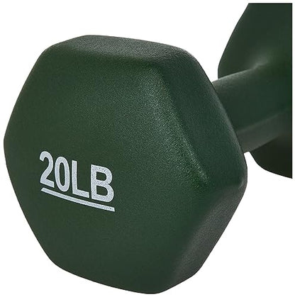 Amazon Basics Neoprene Dumbbell Hand Weights for Exercise and Muscle Toning - style: 20 Pound, Pair