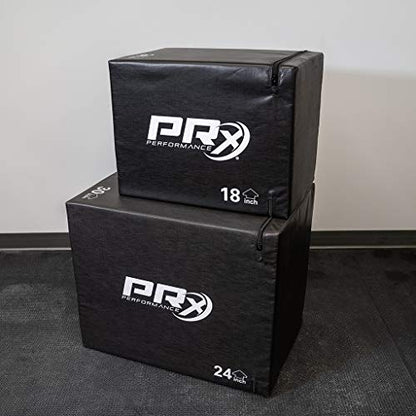 PRx Performance 3-in-1 Plyo Boxes, Plyometric Jump Training and Conditioning Box for All Athletes Soft Foam 16"/18"/24", Soft Foam 20"/24"/30" and, Wood 20"/24"/30" - color: Soft 16x18x24