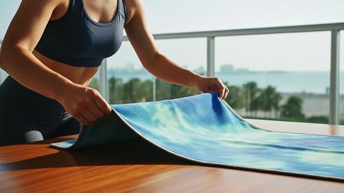 Pilates Mat Towel with Bag | Yoga Towels for Hot Yoga Non Slip | Gym Towels for Women | Sweat Towels for Gym | Big Towels | Workout Towels for Gym Sweat | Yoga Matt | Extra Large Towels