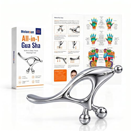 Trigger Point Massage Tool for Pain Relief, Deep Tissue Massage & Gua Sha, Fascia Release Muscle Scraper Acupressure Tool for TMJ Relief, Muscle Recovery, Full-Body Massage & Therapists
