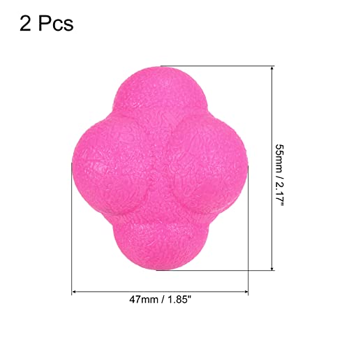 Bounce Reaction Balls, 2 Pack Coordination Ball Agility & Speed Training Game Sports Ball TPR High Difficulty for Baseball Soccer Softball Basketball, Pink