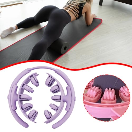 Leg Massage Tool with 20 Wheels Detachable Smooth Rolling 11x10.2x3.2inch Lightweight Multipurpose Adjustable, Purple