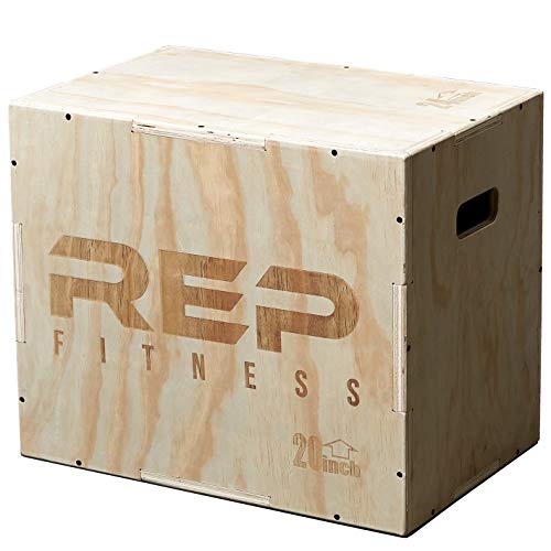 Rep Plyometric Wood Jump Box | CrossFit & Strength Training | 12 to 30" Range of Wooden Step Platforms | Gym & Sports Workouts | Fitness, Exercise, Physical Therapy Equipment | Pro Conditioning Tool - size: Medium, 24" x 20" x 16"