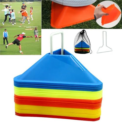 25pcs Soccer Cones with Holder Mark Disk Agility Drills Multi-Sport Training Space for Sports Basketball - color: Yellow