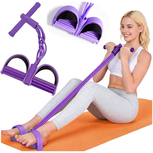 Resistance Bands with Handles, 6-Tube Elastic Fitness Bands Exercise Tension Rope, Anti-Snap Light Weight Latex Pedal Resistance Bands for Abdomen/Waist/Arm/Leg Stretching Training, Yoga, Slim