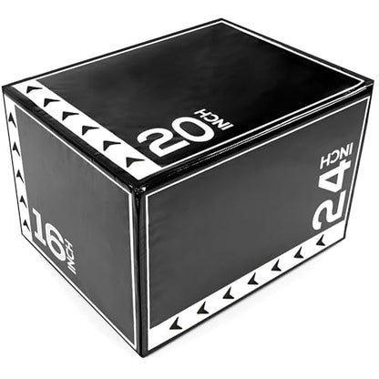 BalanceFrom 3-in-1 Foam Plyometric Jump Box for Home Gym with Multiple Height Options – Versatile Plyo with Non-Slip Surface for Strength, HIIT, Step-Ups, and Agility Training