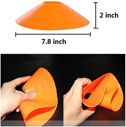 Pro Disc Cones (50 PCS) Disc Cone Agility Training Sports Cone Plastic with Carry Bag & Holder for Training, Football, Soccer, Kids, Sports, Field Cone Markers