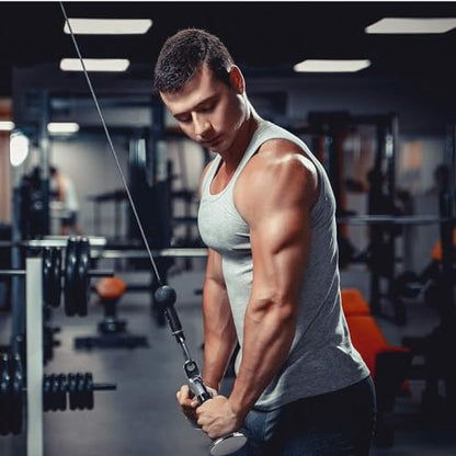 Yes4All Cable Machine Attachment, Row Handles, Tricep Rope, Straight Bar, V Bar, LAT Pulldown Accessories Load 880 LB for Home Gym - color: F. V Bar - Rubber