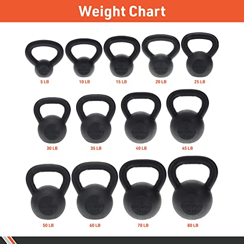 Body Sport Cast Iron Kettlebell - Professional Weight Training Equipment for Home & Gym Workouts - size: 5 Pounds