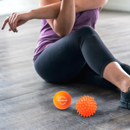 Massage Ball Set, Spiky Ball & Lacrosse Ball for Body Massage, Muscle Relief, Deep Tissue, Myofascial Release, Massager for Neck, Shoulder, Back, Foot or Muscle Tension - Orange