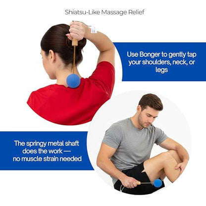 Bongers Handheld Percussion Massage Tool – Deep Tissue Trigger Point Tapping Sticks for Whole Body Pain Relief & Muscle Relaxation (Pink Rainbow Cosmic)