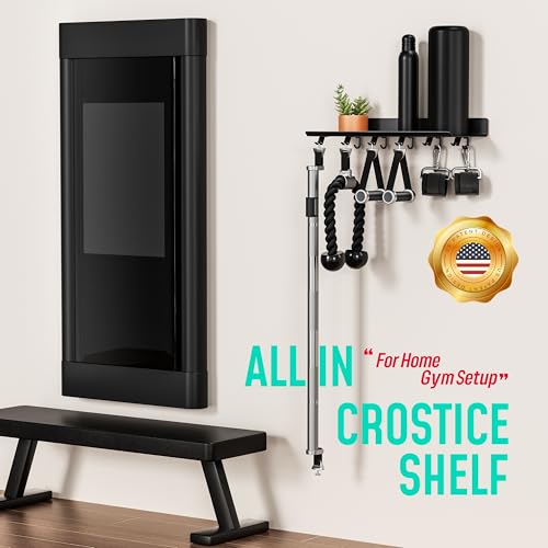 1-Tier Floating Shelf Compatible with Tonal Accessories, Home Gym Storage Shelf, Gym Rack Wall Mount Organizer, Workout Metal Holder, T-Bracket Lock Adapters Hanger, US Patent Holding - style: 1 Tier