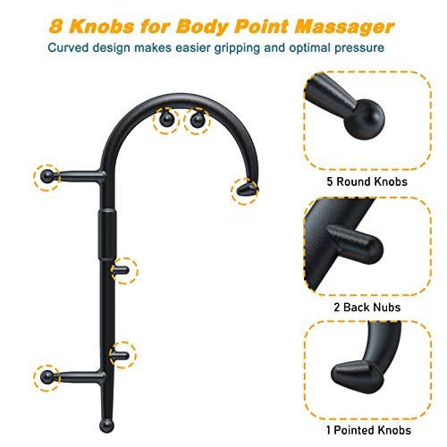 Detachable Trigger Point Massage Cane – Manual Back & Shoulder Hook Massager for Pain Relief, Deep Tissue Self Massage Tool for Muscle Knots in Neck, Back, Legs & Feet