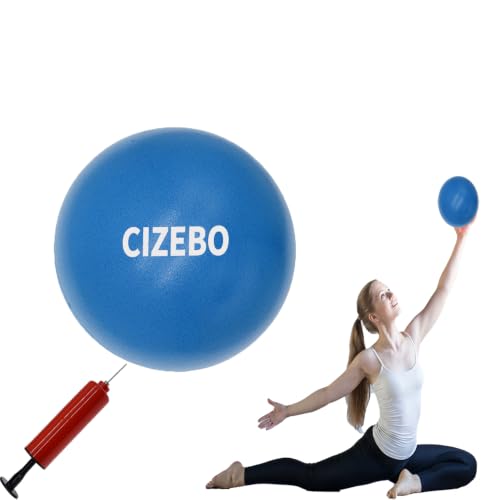 CIZEBO Small Exercise Ball Between Knees, 6 inch Pilates Ball with Needle Pump, Mini Yoga Ball for Core Stability Workout Fitness - color: Blue