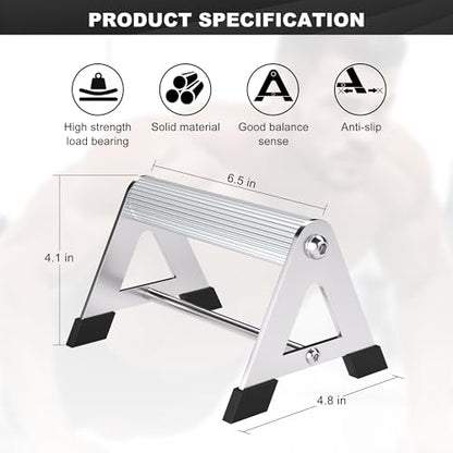 Push Up Bar - All-aluminum Lightweight Pushup Stands with Non-Slip Base, 660LB Capacity, Portable Home Gym Equipment for Strength Training & Floor Workouts、White、6.5inch