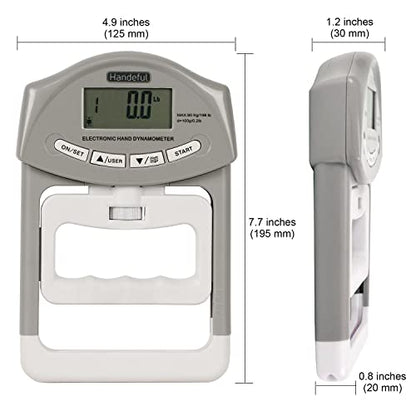 Grip Strength Tester Trainer - Dynamometer Handgrip Measurer Meter, Handheld Strengthener Exerciser for Sports, School, and Home Use