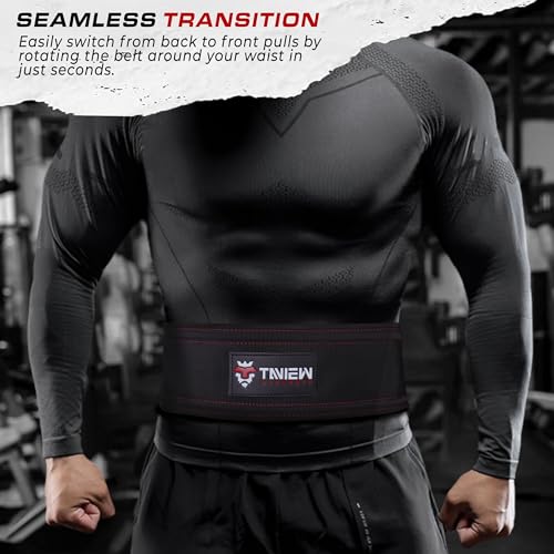 TAVIEW Sled Pulling Belt with Adjustable Closure, 2 Sled Pulling Straps & 4 Hooks – Ideal for Resistance Training, Strength