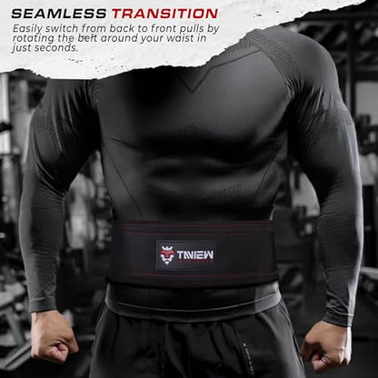 TAVIEW Sled Pulling Belt with Adjustable Closure, 2 Sled Pulling Straps & 4 Hooks – Ideal for Resistance Training, Strength
