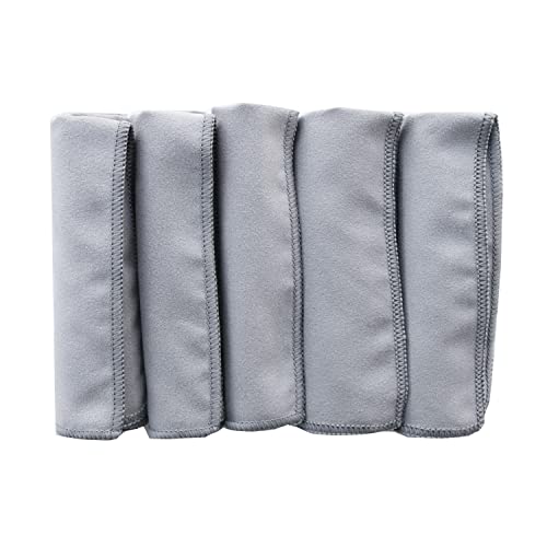 Unisex Sweat Absorbing Microfiber Handkerchiefs Quick Dry Sport Gym Towels 5 Pack - color: Lightggrey