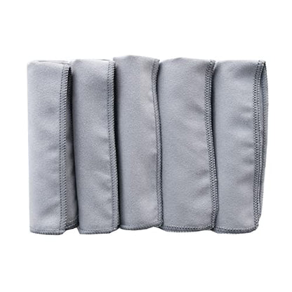 Unisex Sweat Absorbing Microfiber Handkerchiefs Quick Dry Sport Gym Towels 5 Pack - color: Lightggrey