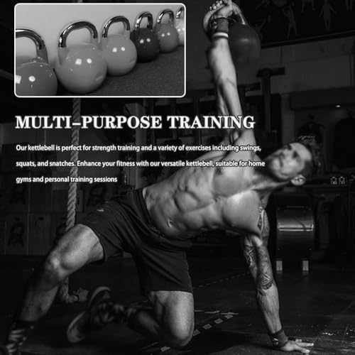 Kettle Bells Weight Men's Strength Training Competitive Kettlebell, Home Fitness Steel Dumbbell, Anti-Rolling Flat Bottom Design, Abdominal/arm Muscles(Purple-20kg)