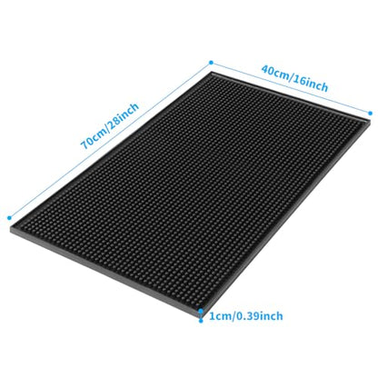 Extra Large (28 inch by 16 inch) Thick Rubber Service Bar Mat for Home Kitchen Counter Mat, Bartender Bar Mat, Dish Drying Mat, 1 Pack Black - size: 28 x 16 inches (1 Pack, Black)