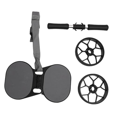 Abdominal Roller Wheel with Knee Pad, Dual Wheel Abdominal Exercise with Automatic Rebound Pull Strap, Non Slip Handles for Men Women Home Gym Core Training