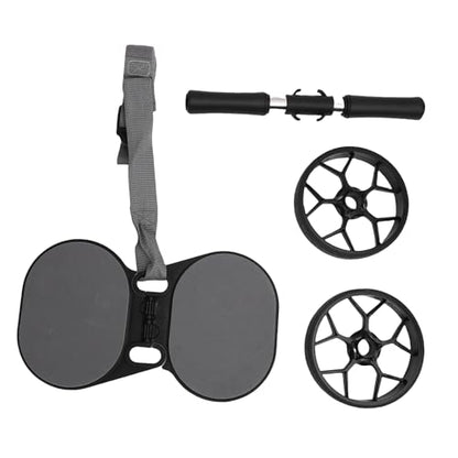 Abdominal Wheel Roller with Automatic Resilience, Knee Pad & Pull Strap, Dual Wheel Ab Workout Equipment for Home Gym