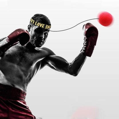 1Pc Red Boxing Reflex Ball,Boxing Equipment for Training at Home,Improve Reaction Speed and Hand Eye Coordination,Boxing Ball with Adjustable Elastic Head Band Speed and Agility,Sports Reaction Balls