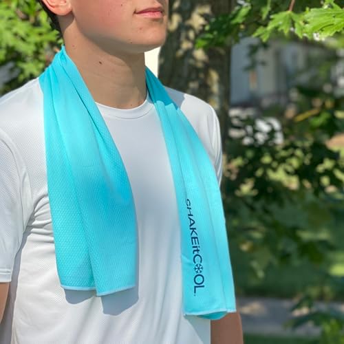 Extended Size Cooling Towel – Be Cool in Style - Heat Relief, Soft, Lightweight, Sun Protection, Easy Clean - Perfect for Biking, Hiking, Running, Yoga, Golf, Gardening - Teal M - color: Teal