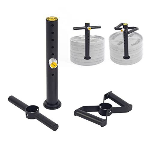 Adjustable kettlebell Handle, Heavy Duty Kettlebell Handle for Plates, Loading Pin with D-bar, Double D-bar and T-bar for Olympic Weight Plates, Hold Up 200lbs. - color: Black