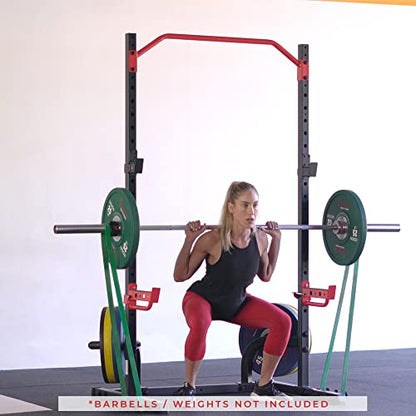 Sunny Health & Fitness Multifunctional Strength Training Home Gym – Complete Workout Equipment with Training Attachments, Optional Squat Stand, Power Rack Cage, Adjustable Incline Bench - style: Premium Rack