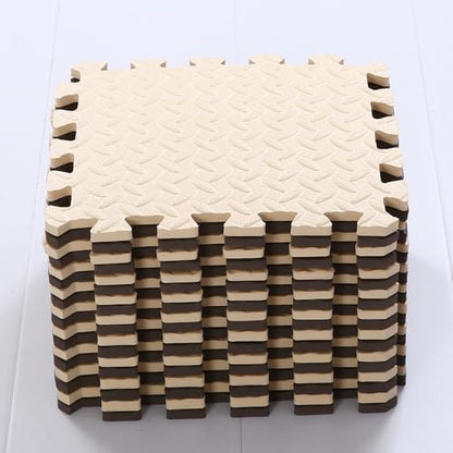 Foam Play Mat, EVA Non-Toxic Interlocking Floor Mats - color: Beige/Coffee, size: 16 Pcs/47.2*47.2