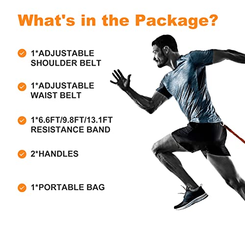 Resistance Explosive Training Set Help to Improve Power, Strength, Agility, Track and Field for Football Baseball Running Basketball Multi-Directional Equipment - color: OR-6.6ft