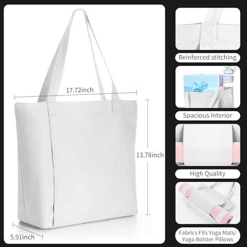 Yoga Bag Set for Women Including Yoga Mat Tote Bag, Booty Resistance Bands, Non Slip Sports Socks Silicone Ties for Pilates Travel Workout Office Home Gym