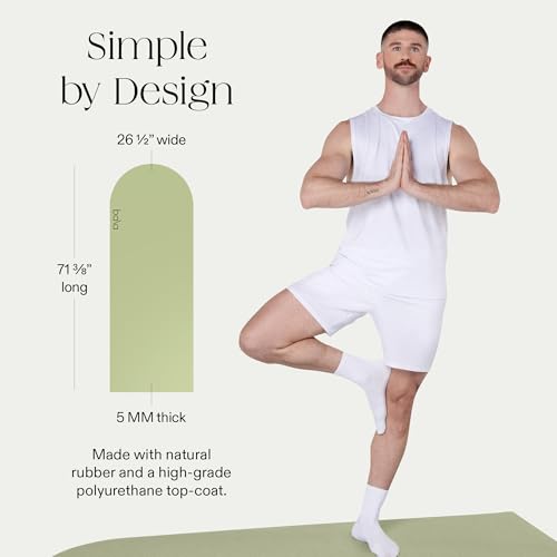 Bala Yoga Mat for Home Gym - Non Slip Exercise Mat for Home Workout, Stretching, Pilates, Aerobics & Floor & Fitness Work Out - Indoor Exercising Mat