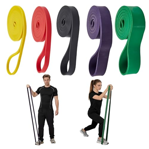 Garvee Pull Up Assistance Bands, 4/5-Pack Resistance Bands Set, Natural Latex Exercise Bands for Strength Training, Stretching, Physical Therapy, Home Gym for Women Men - color: Regular 15-125 lbs