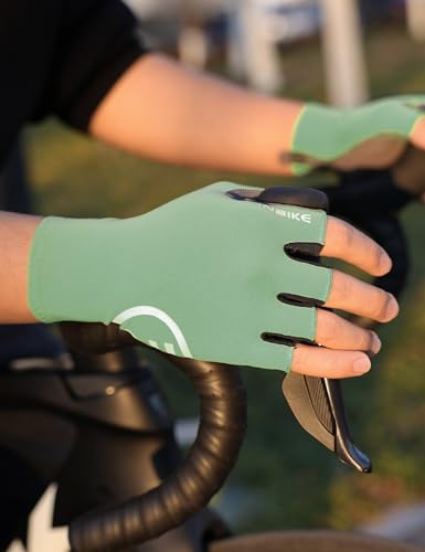 INBIKE Cycling Gloves for Men Women, Breathable Bike Gloves Lightweight Half Finger Biking Glove Mountain Road Bicycle - color: Green, size: XX-Large