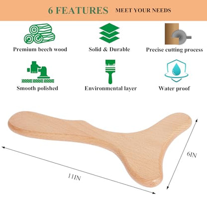 Wood Therapy Massage Tool Wooden Lymphatic Drainage Massager Body Sculpting Tools for Maderoterapy,Gua Sha,Muscle Release-11 * 6inches