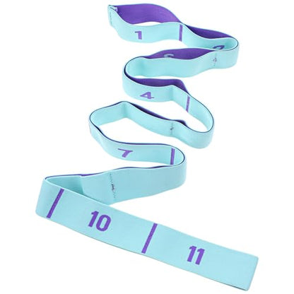 Yoga Bands For Stretching 11 Loops Yoga Stretch Strap With Loops Elastic Physical Pilates Stretch Band For Flexibility(Blue)
