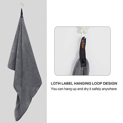SUNLAND Microfiber Gym Bath Towels for Men Momen 24x48In - color: Grey X 2